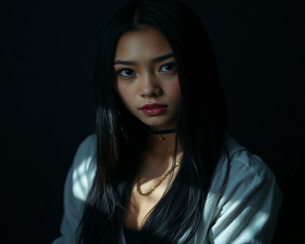 Maricel Aquino artistic creative portrait with dramatic shadows