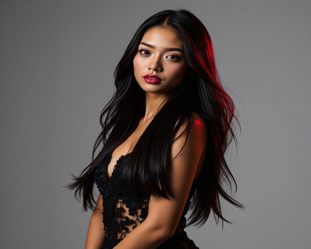 Maricel Lorenzo high fashion editorial photoshoot with dramatic lighting