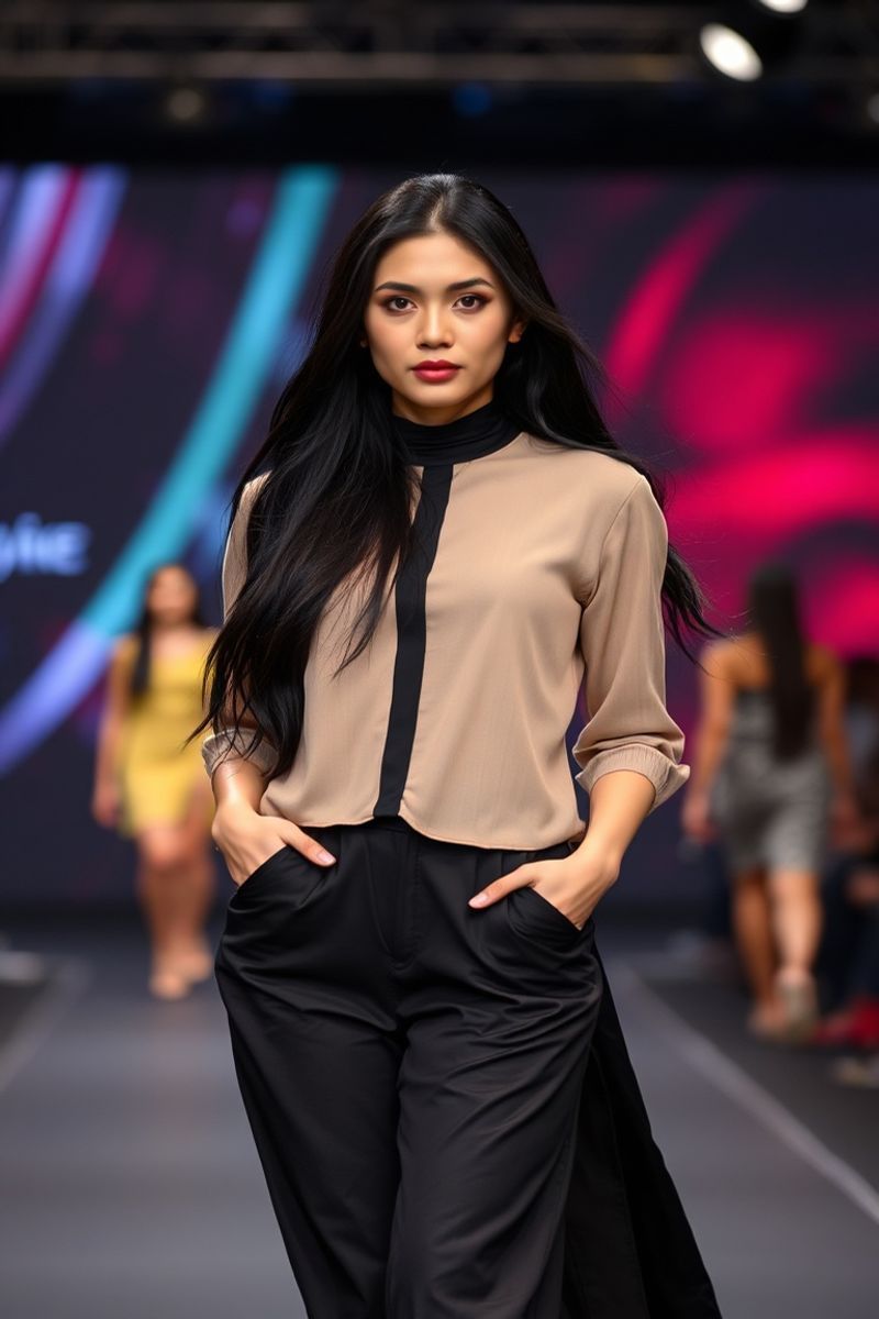 Maricel Lorenzo fashion runway walk in designer clothing