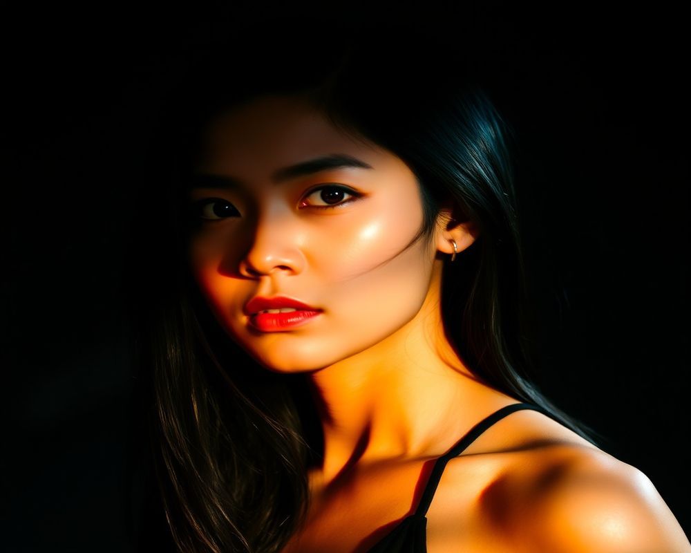 Maricel Lorenzo artistic creative portrait with dramatic shadows