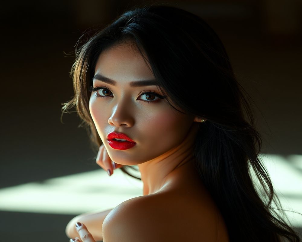 Maricel Santos high fashion editorial with dramatic lighting