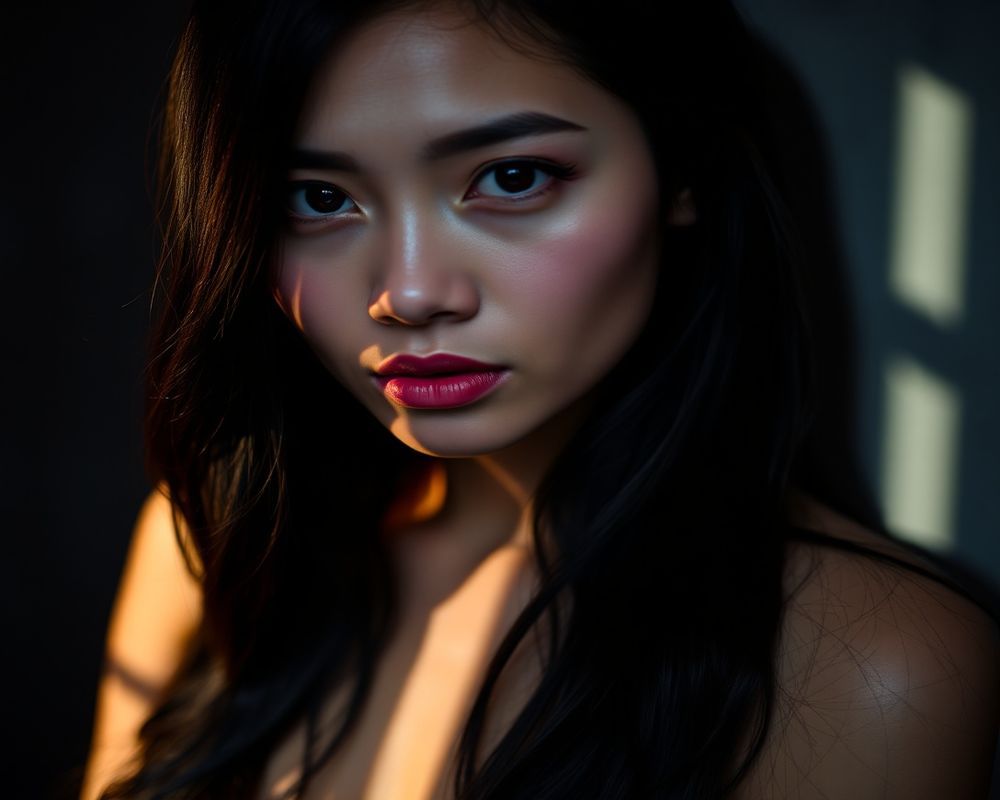 Maricel Santos artistic creative portrait with dramatic shadows