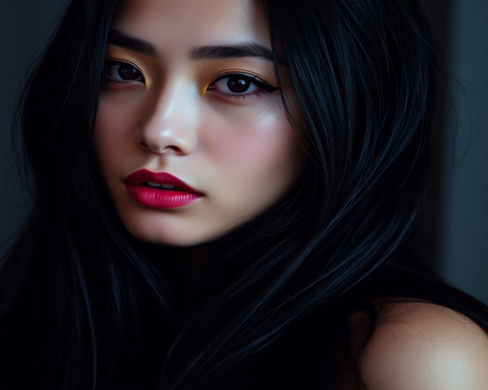 Marina Tan high fashion editorial with dramatic lighting