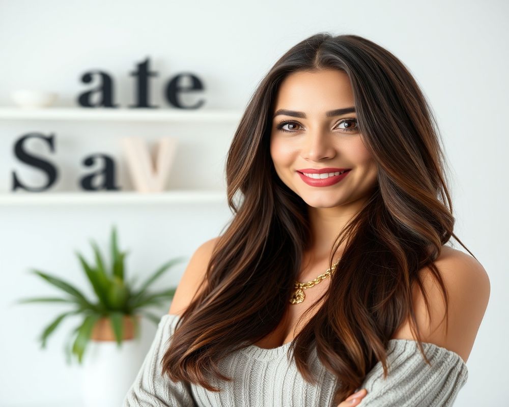 Martina Díaz commercial brand campaign with natural smile