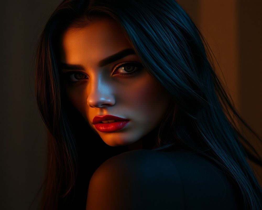 Martina Torres high fashion editorial with dramatic lighting