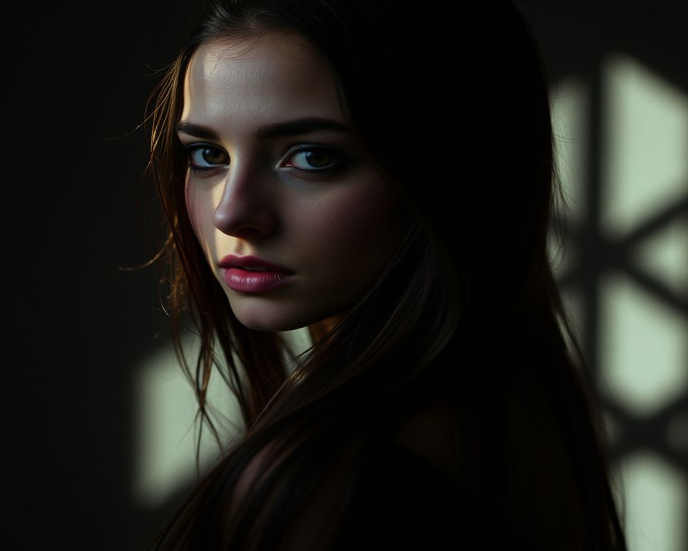 Martina Torres artistic creative portrait with dramatic shadows