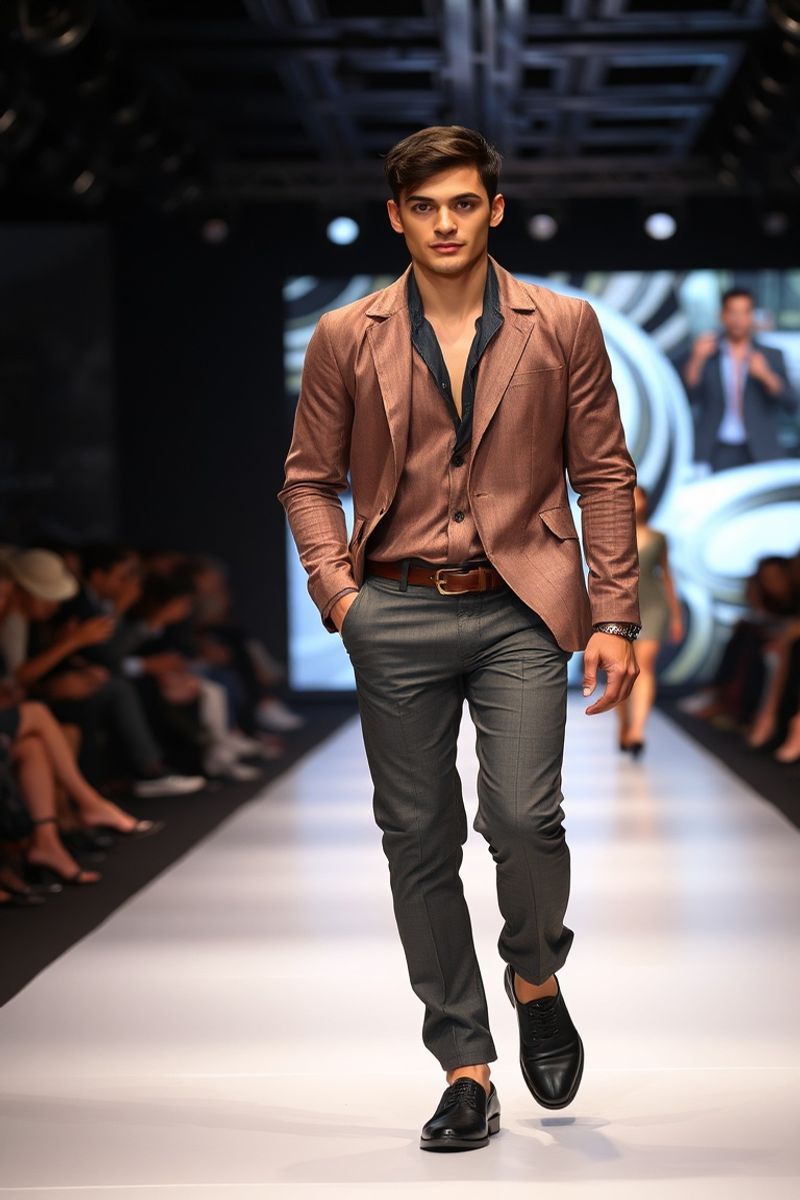 Mateo Reyes fashion runway walk in designer clothing