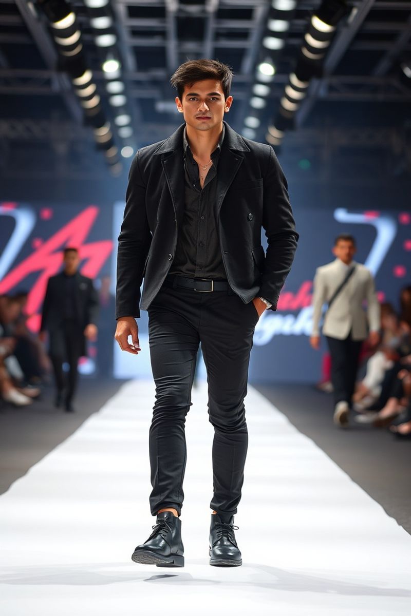 Mateo Rodríguez fashion runway walk in designer clothing