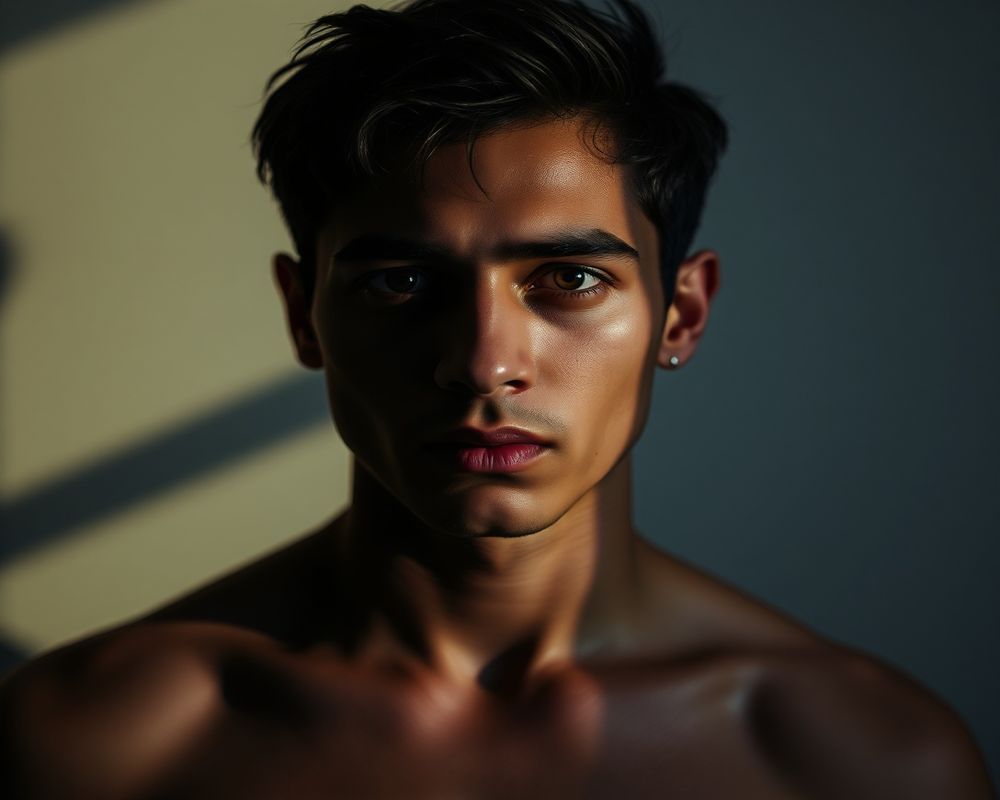 Mateo Rodríguez artistic creative portrait with dramatic shadows