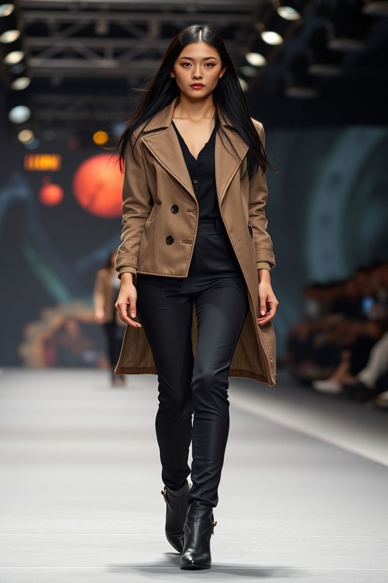 Mei Lin Chen fashion runway walk in designer clothing