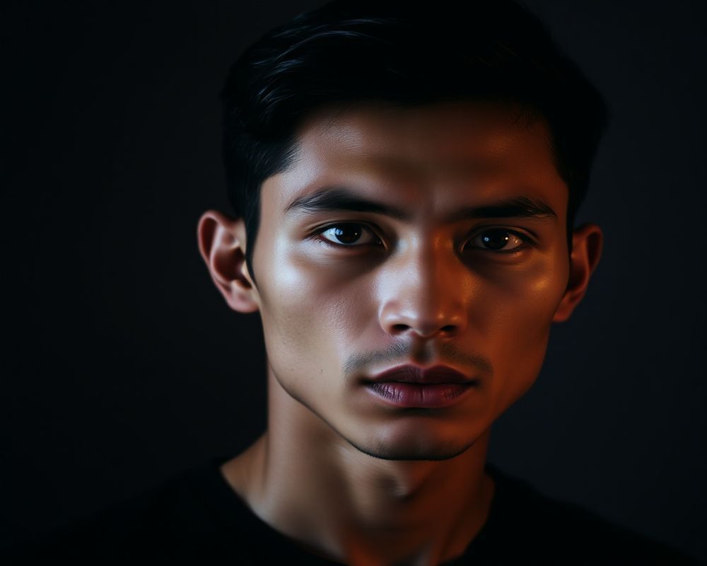 Miguel Santos-Reyes artistic creative portrait with dramatic shadows