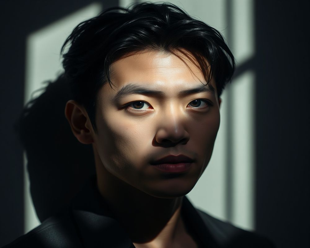 Min-Ho Park artistic creative portrait with dramatic shadows