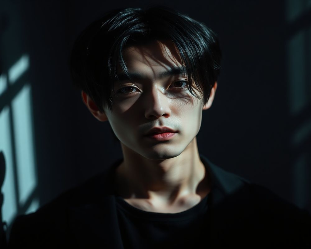 Min-Jae Park artistic creative portrait with dramatic shadows