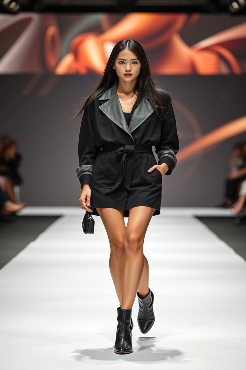 Min-Ji Lee fashion runway walk in designer clothing