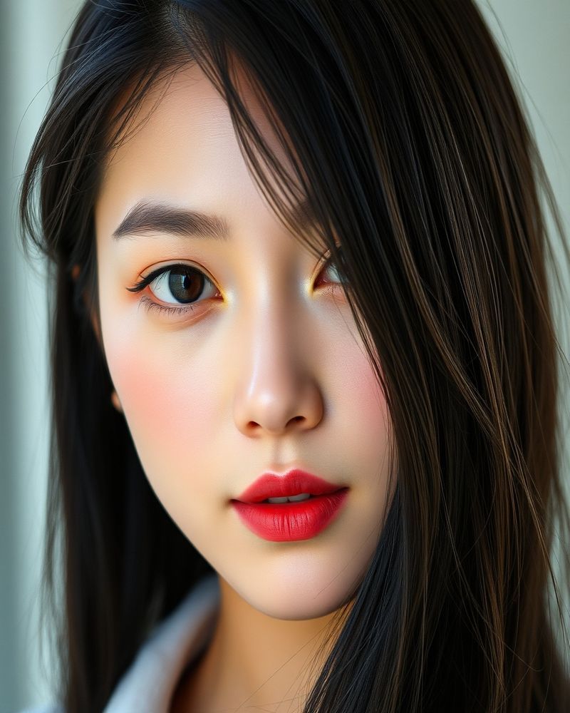 Min-Ji Park beauty close-up portrait with soft lighting
