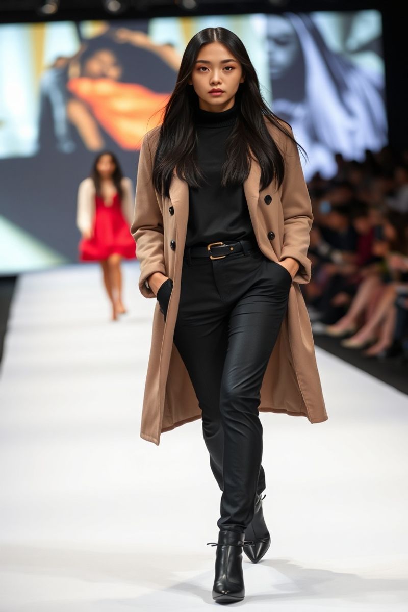 Min-Ji Park fashion runway walk in designer clothing