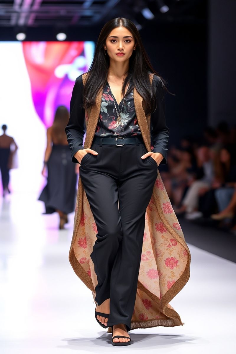 Minh Tran fashion runway walk in designer clothing