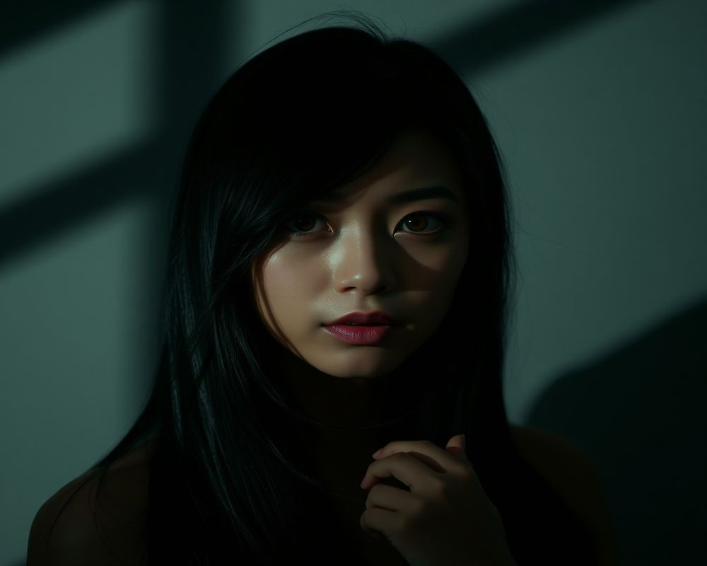 Minh Tran artistic creative portrait with dramatic shadows