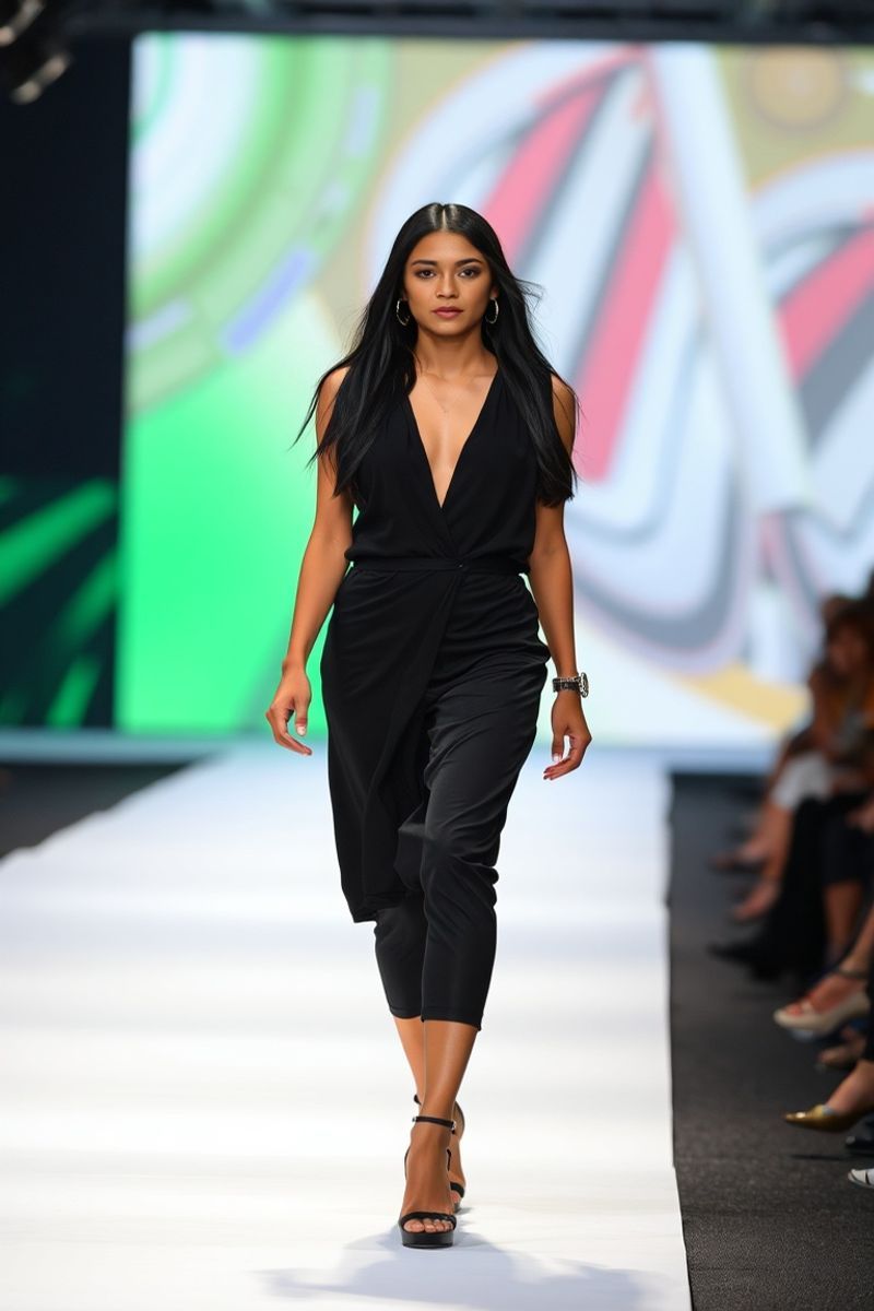 Nadira Putri fashion runway walk in designer clothing