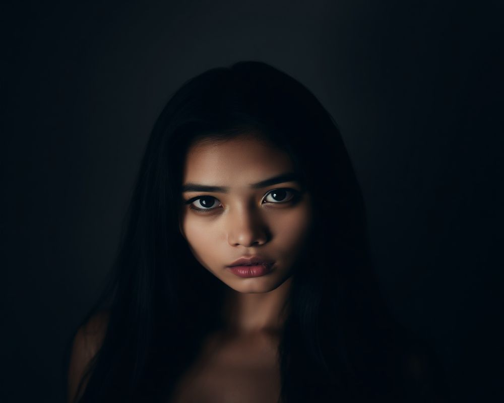 Nadira Putri artistic creative portrait with dramatic shadows