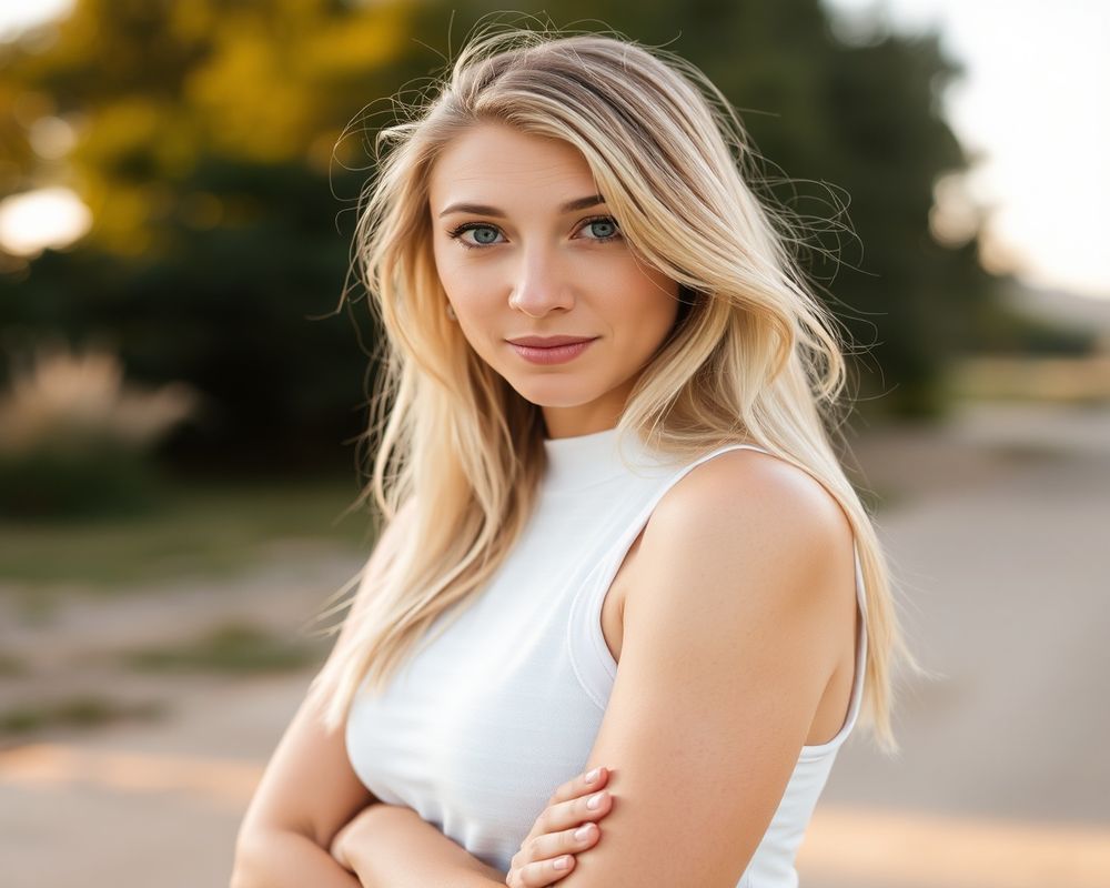 Natalia Novak lifestyle personality shot in natural outdoor setting