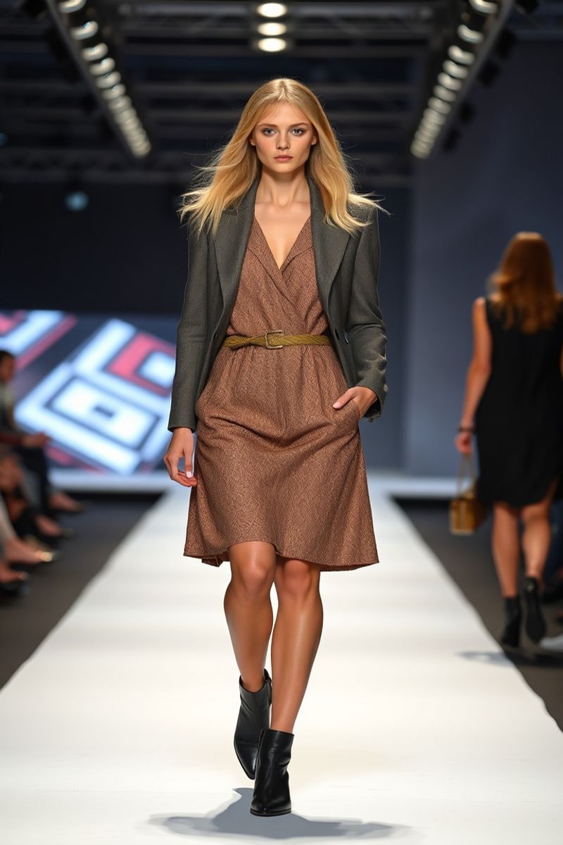 Natalia Novak fashion runway walk in designer clothing