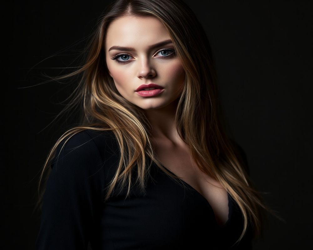 Natasha Volkova high fashion editorial with dramatic lighting