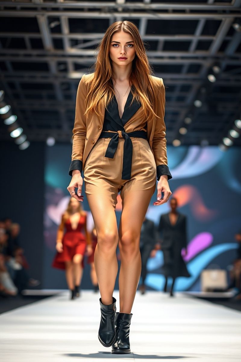 Natasha Volkova fashion runway walk in designer clothing