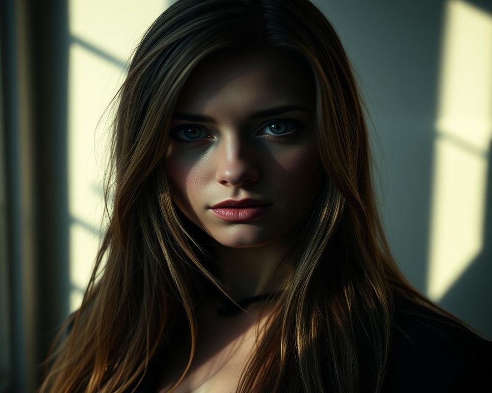 Natasha Volkova artistic creative portrait with dramatic shadows