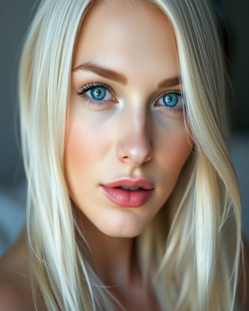 Nora Lindström beauty close-up portrait highlighting flawless skin