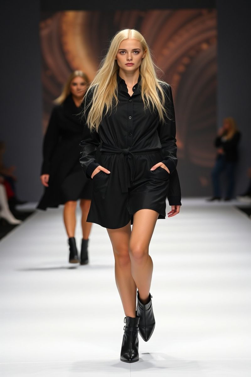 Nora Lindström fashion runway walk in designer clothing