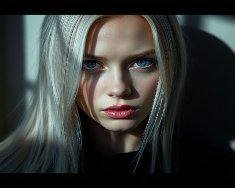 Nora Lindström artistic creative portrait with dramatic shadows