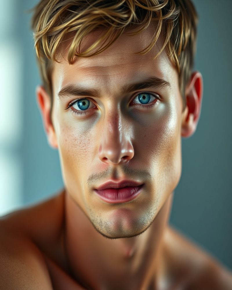 Oliver Blake beauty close-up portrait with soft lighting