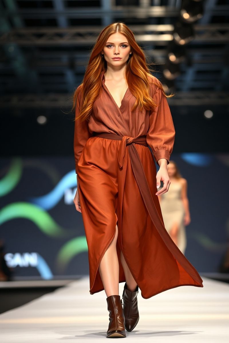 Olivia Bennett fashion runway walk in designer clothing