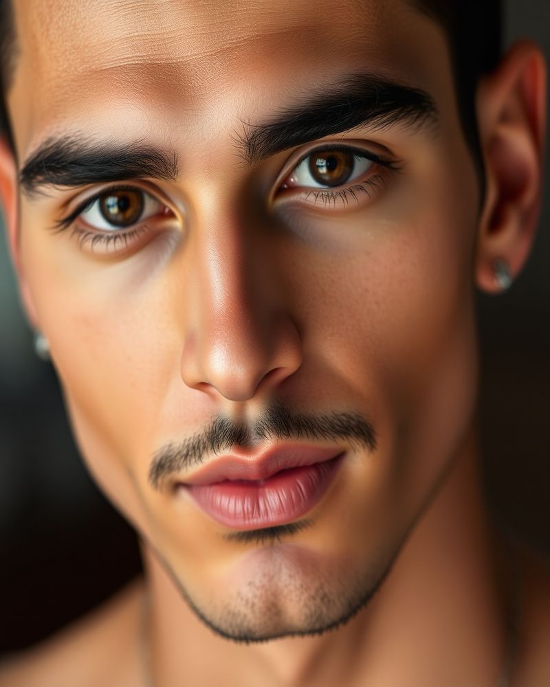 Omar Al-Rashid beauty close-up portrait with soft lighting
