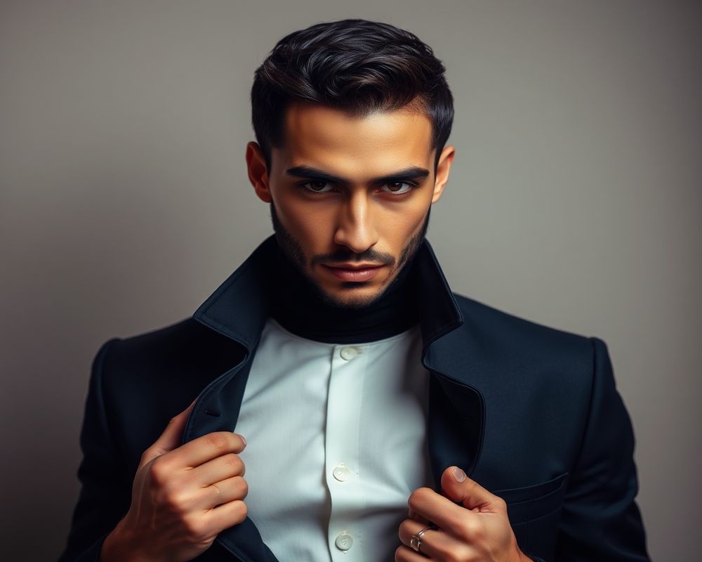 Omar Hassan high fashion editorial with dramatic lighting