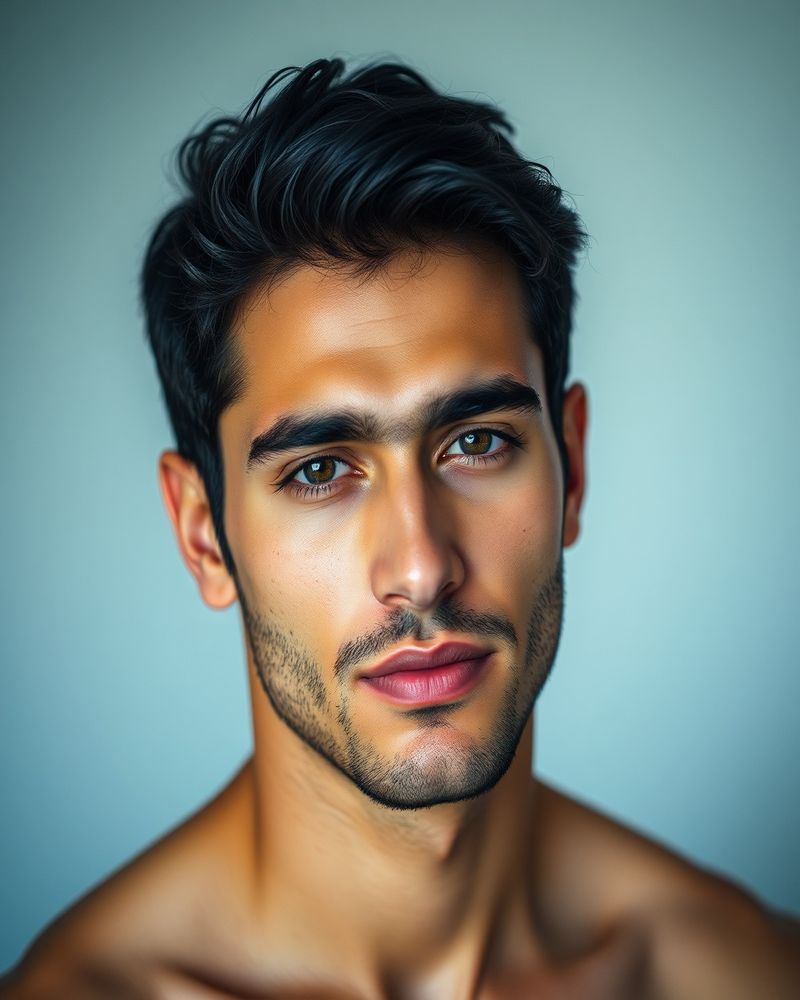 Omar Hassan beauty close-up portrait with soft lighting