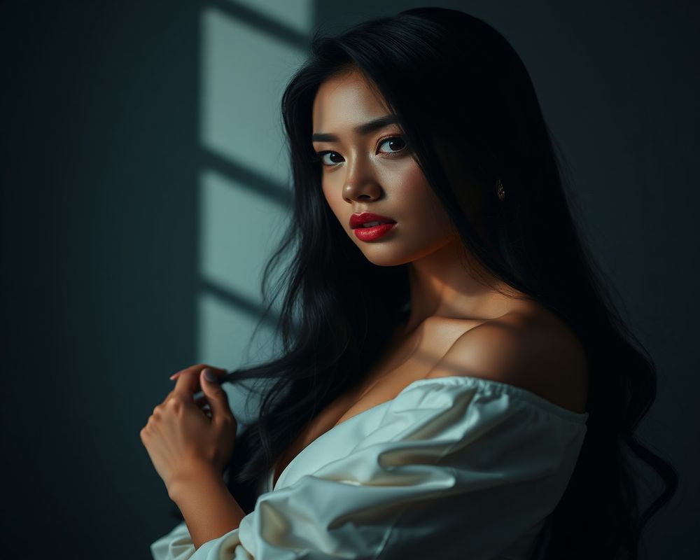 Ploy Chanthana high fashion editorial with dramatic lighting