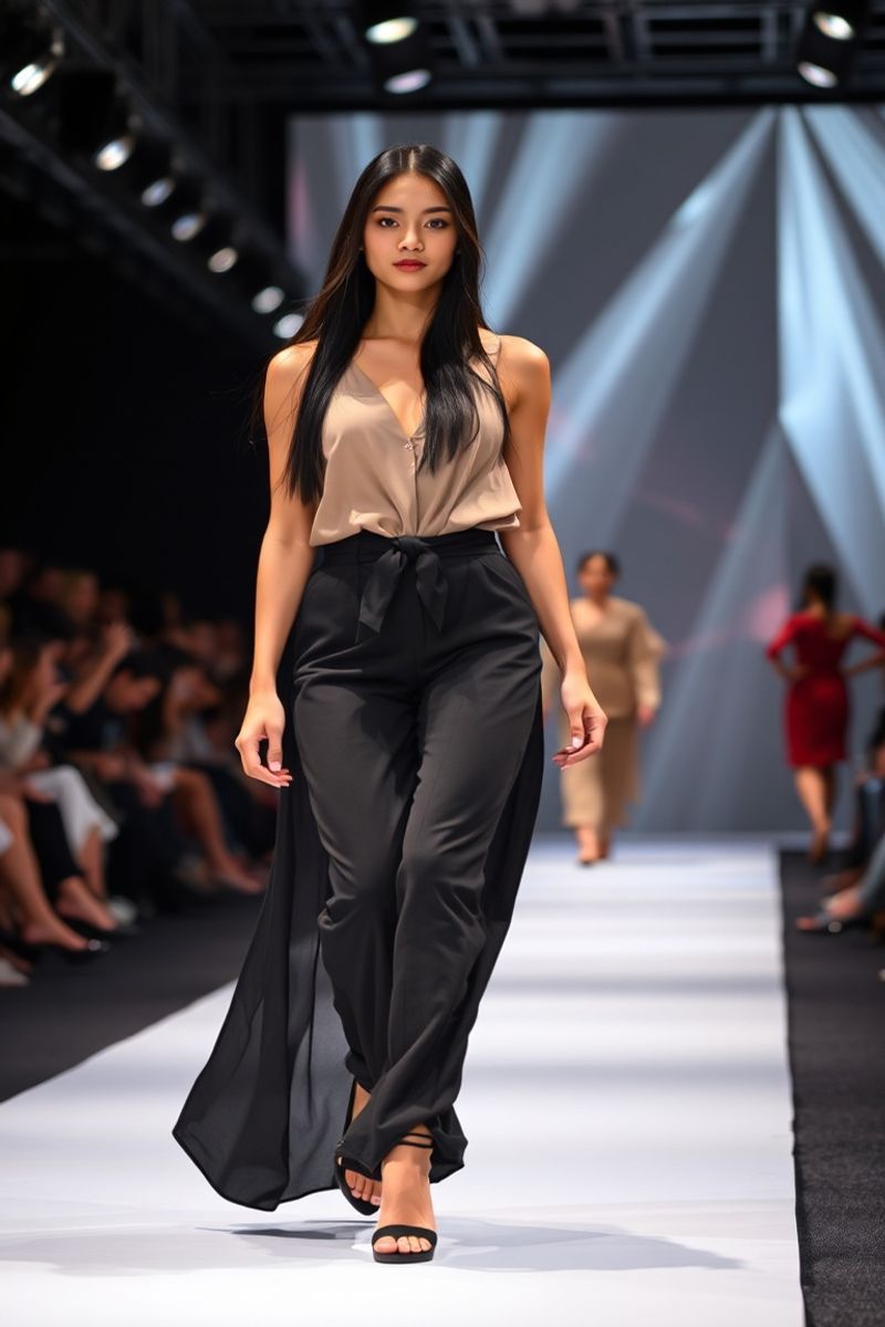 Ploy Chanthana fashion runway walk in designer clothing