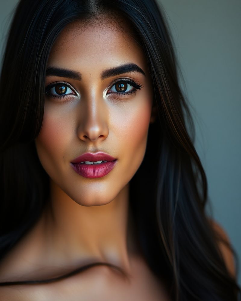 Priya Kapoor beauty close-up portrait with soft lighting