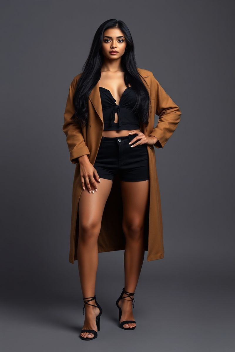 Priya Malhotra full body editorial pose in high fashion clothing