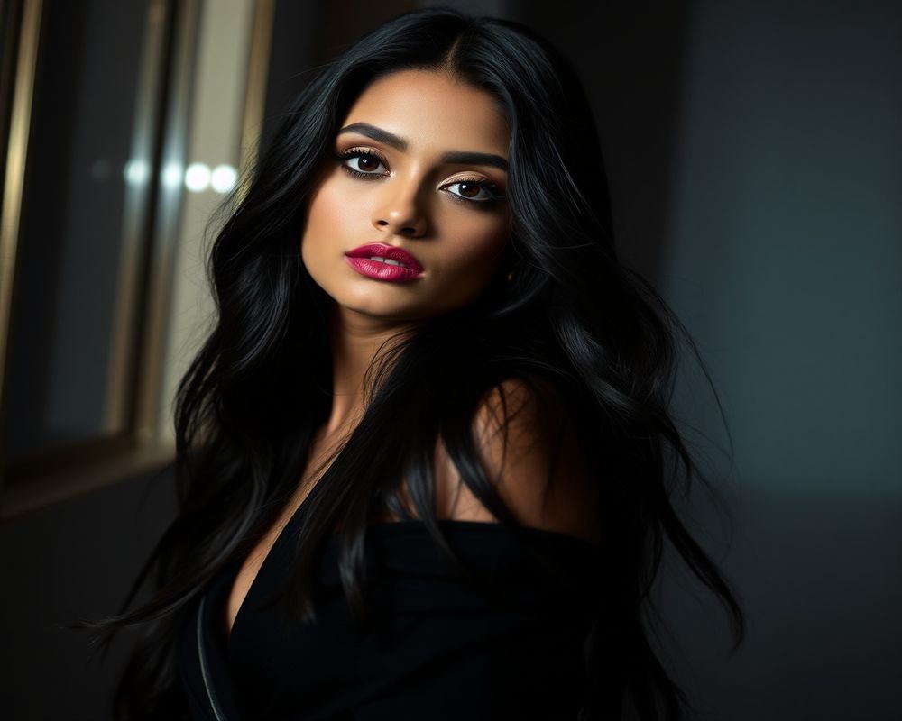 Priya Malhotra high fashion editorial with dramatic lighting