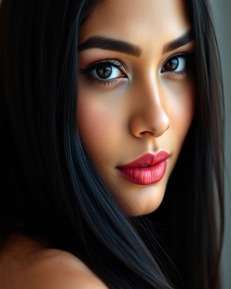 Priya Malhotra beauty close-up portrait with soft lighting