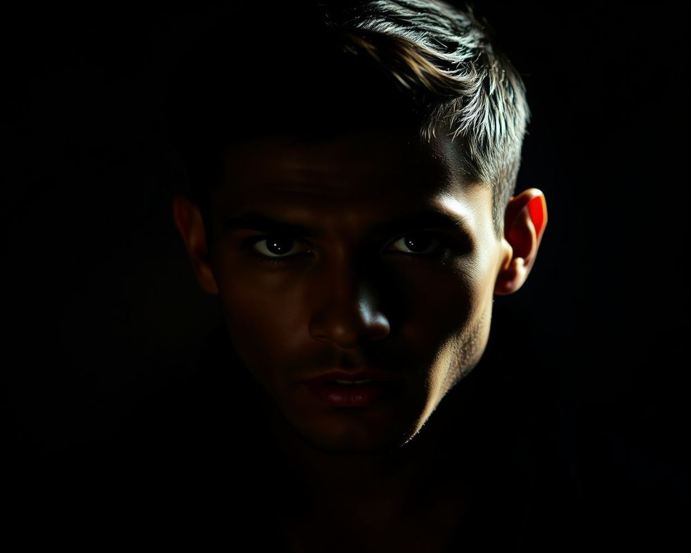 Rafael Costa artistic creative portrait with dramatic shadows
