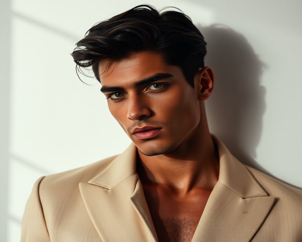 Rafael Mendes high fashion editorial with dramatic lighting