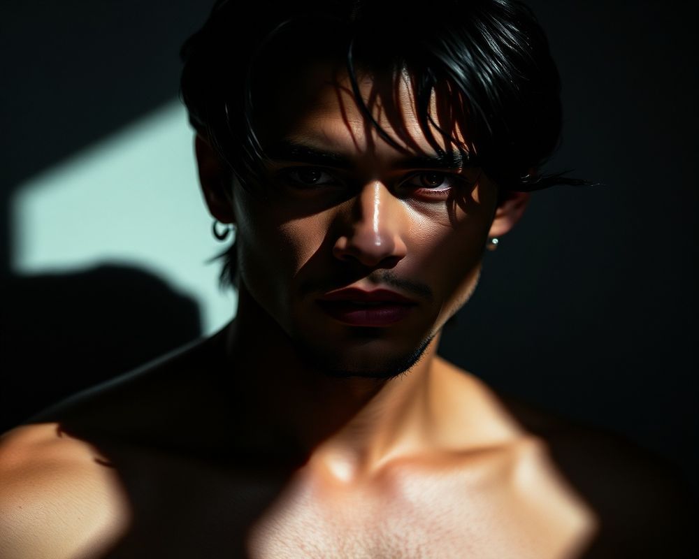 Rafael Mendes artistic creative portrait with dramatic shadows