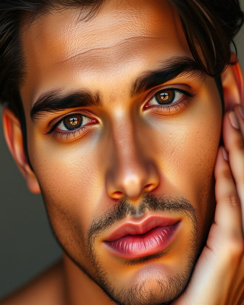 Rafael Silva beauty close-up portrait with soft lighting