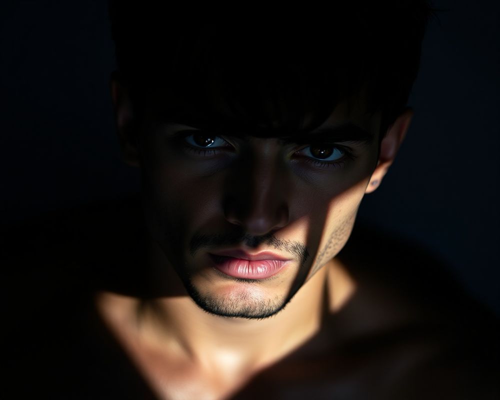 Rafael Silva artistic creative portrait with dramatic shadows