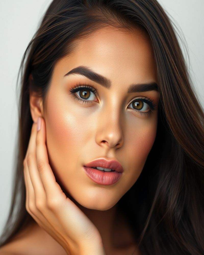 Rafaela Silva beauty close-up portrait with cosmetics campaign style