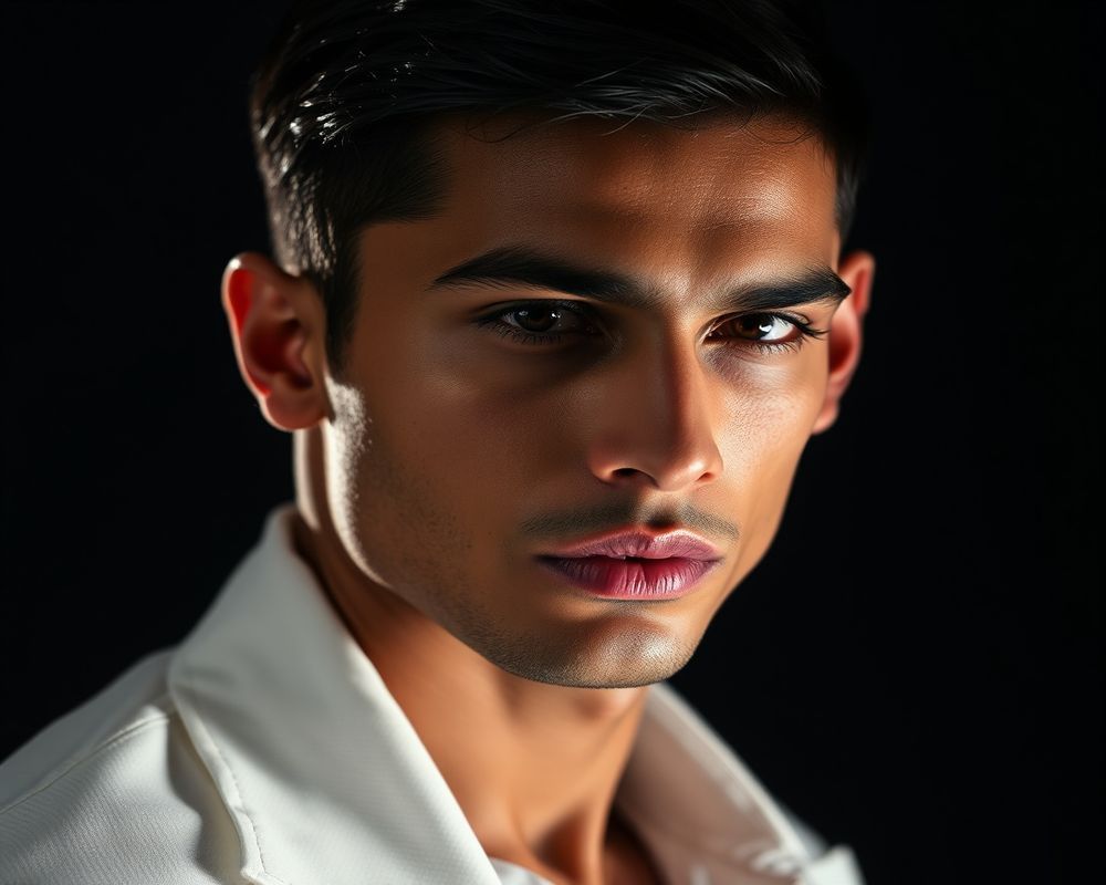 Rohan Malhotra high fashion editorial with dramatic lighting